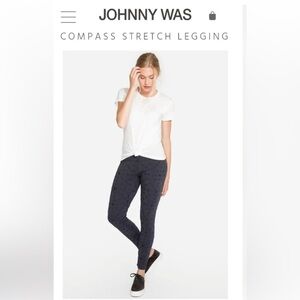 (L2) Johnny Was‎ Embroidered Stretch Women Leggings, Size S